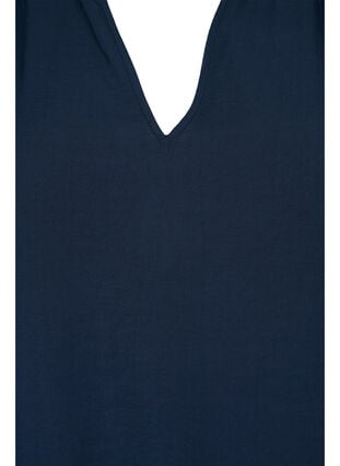 Bluse i viskose med lange ermer og smock, Navy Blazer, Packshot image number 2