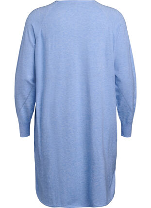 Zizzi Strikket kjole med rund hals og strikket mønster, Della R. Blue Mel., Packshot image number 1