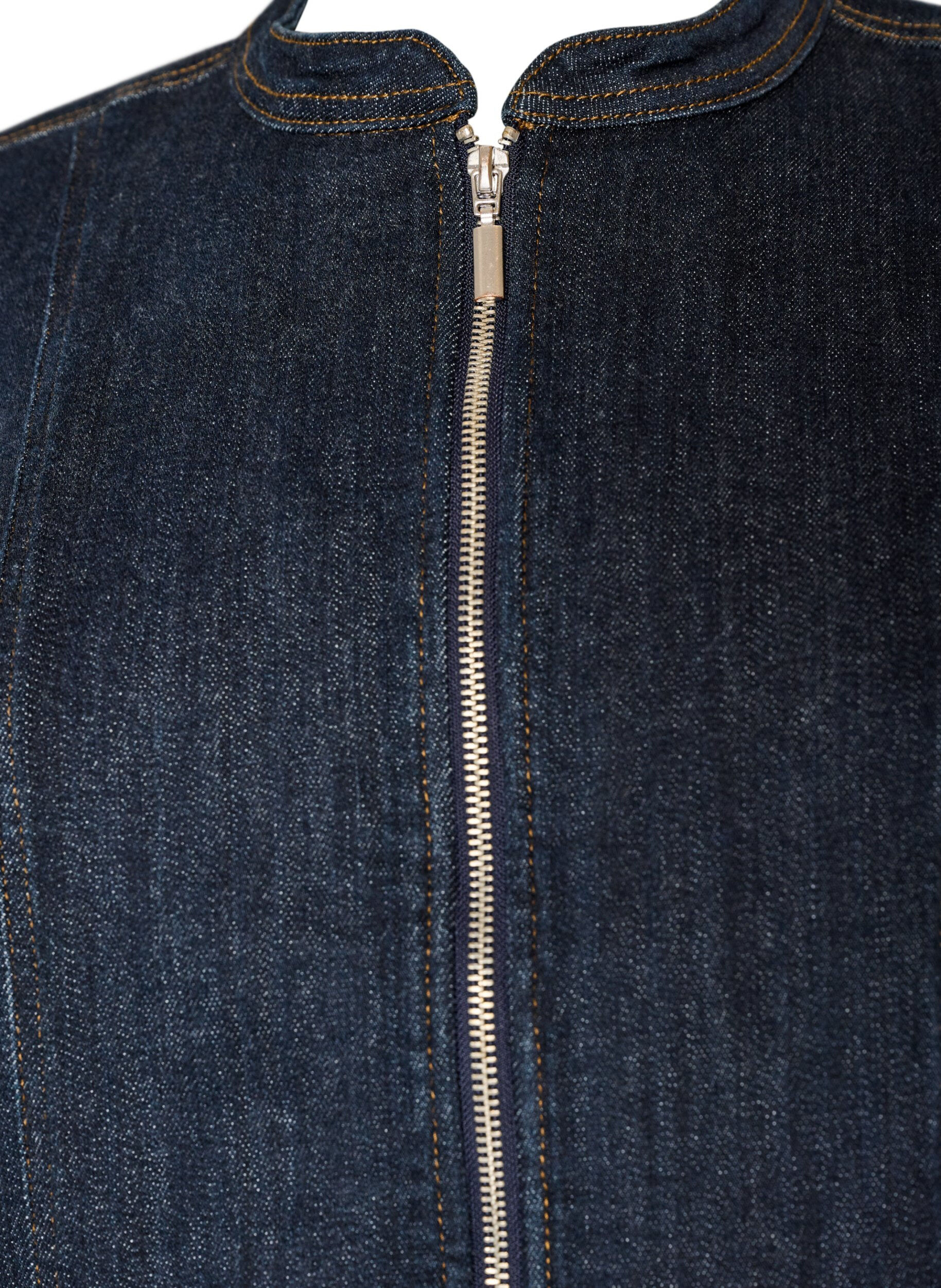ZizziFigurn&aelig;r denimjakke med glidel&aring;s, Bl&aring;, Packshot image number 2