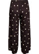 Viskosebukser med polka prikker og vide ben, Brun, Packshot image number 1