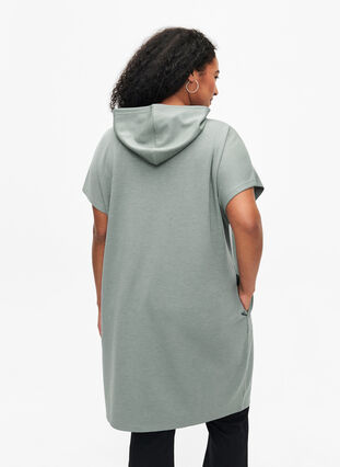 Kortermet kjole i modalblandet sweatshirtkvalitet., Chinois Green, Model image number 1