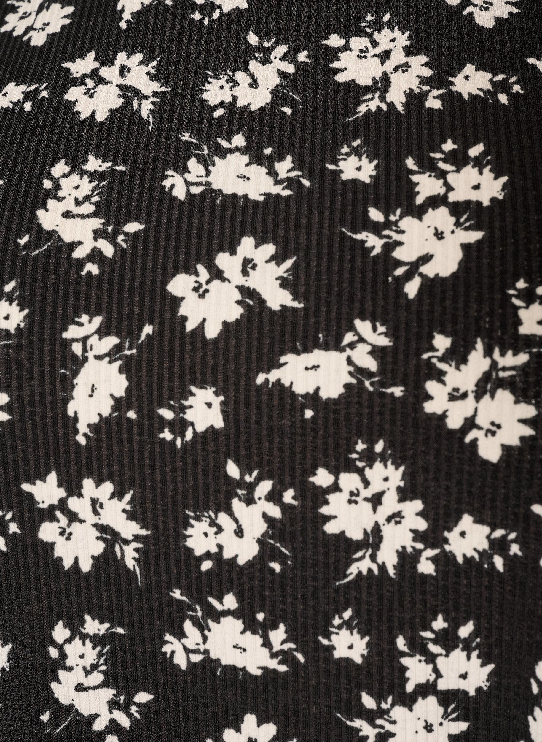 ZizziBluse med lange ermer og blomstertrykk, Svart, Packshot image number 2