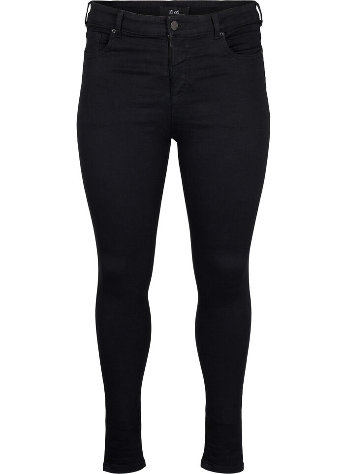 Supersmale jeans med høy midje, Black, Packshot