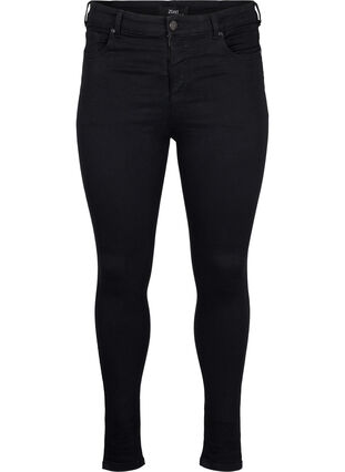 Supersmale jeans med høy midje, Black, Packshot image number 0