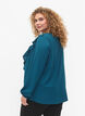 Bluse med lange ermer og volanger, Shaded Spruce Dot, Model image number 1