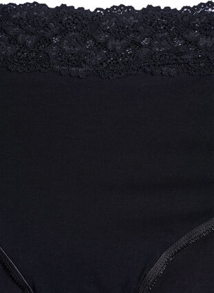Zizzi Bomullstruse med blonder, 2.stk, Svart, Packshot image number 2