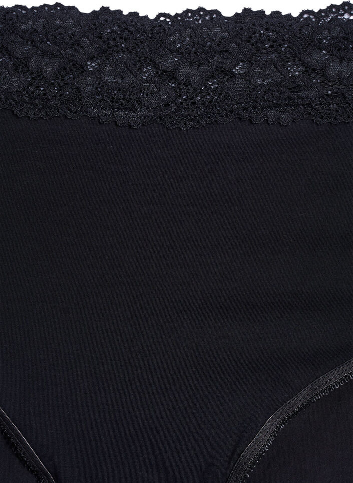 Bomullstruse med blonder, 2.stk, Svart, Packshot image number 2