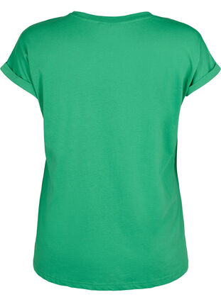 Kortermet T-skjorte i bomullsblanding, Kelly Green, Packshot image number 1