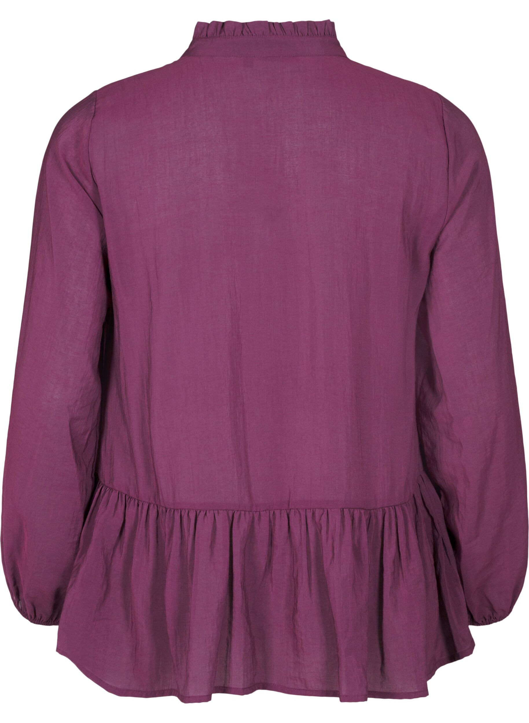 Zizzi Viskosebluse med peplum, Lilla, Packshot image number 1