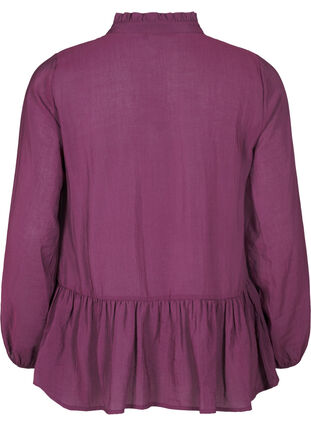 Zizzi Viskosebluse med peplum, Lilla, Packshot image number 1