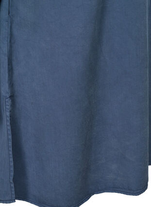 Kjole med lange puffermer, Dark blue denim, Packshot image number 3