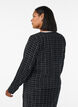 Kort rutete bouclé-blazer med rund hals, Svart, Model image number 2