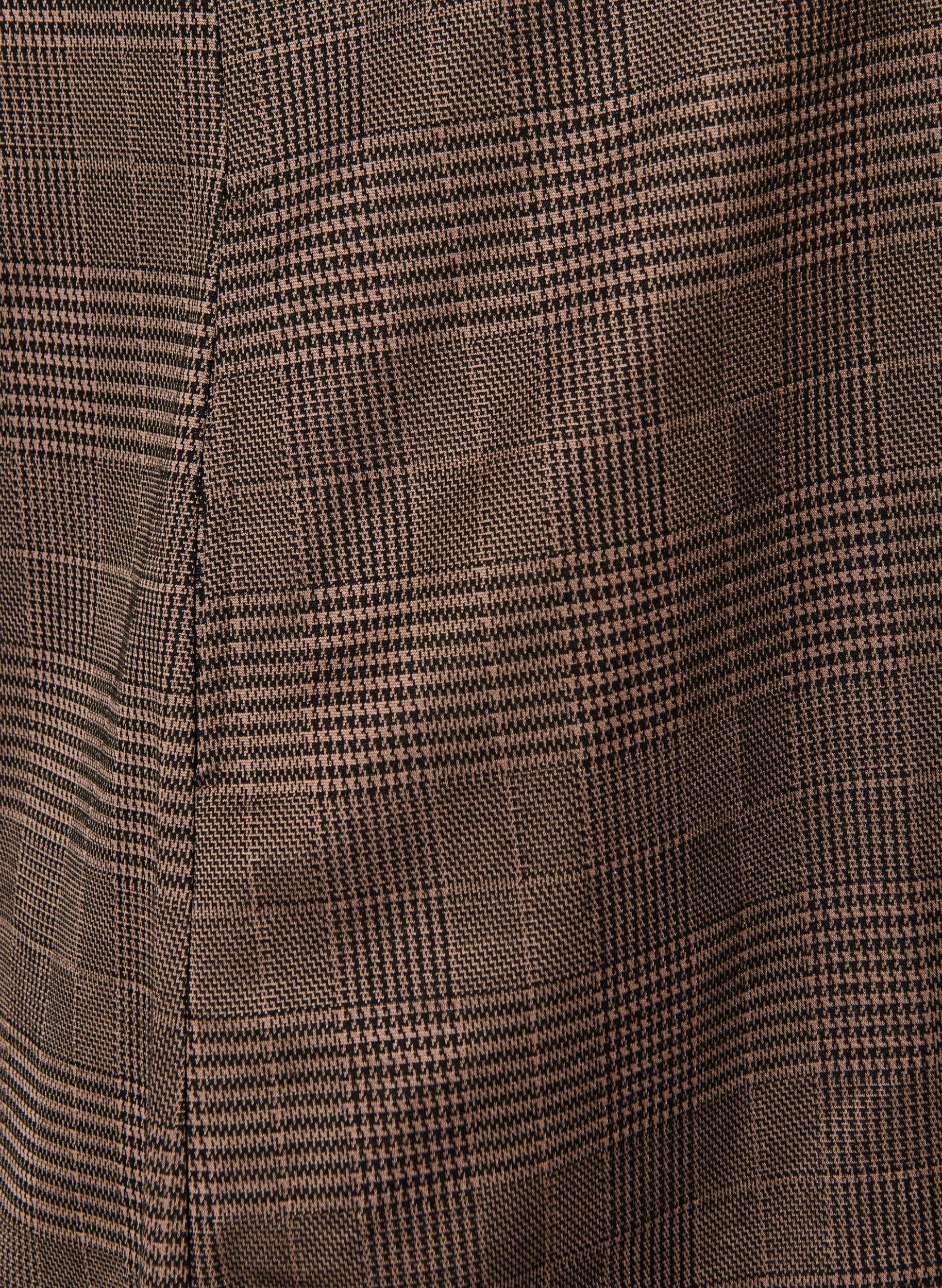 ZizziKort rutete kjole med skjortekrage, Brun, Packshot image number 3