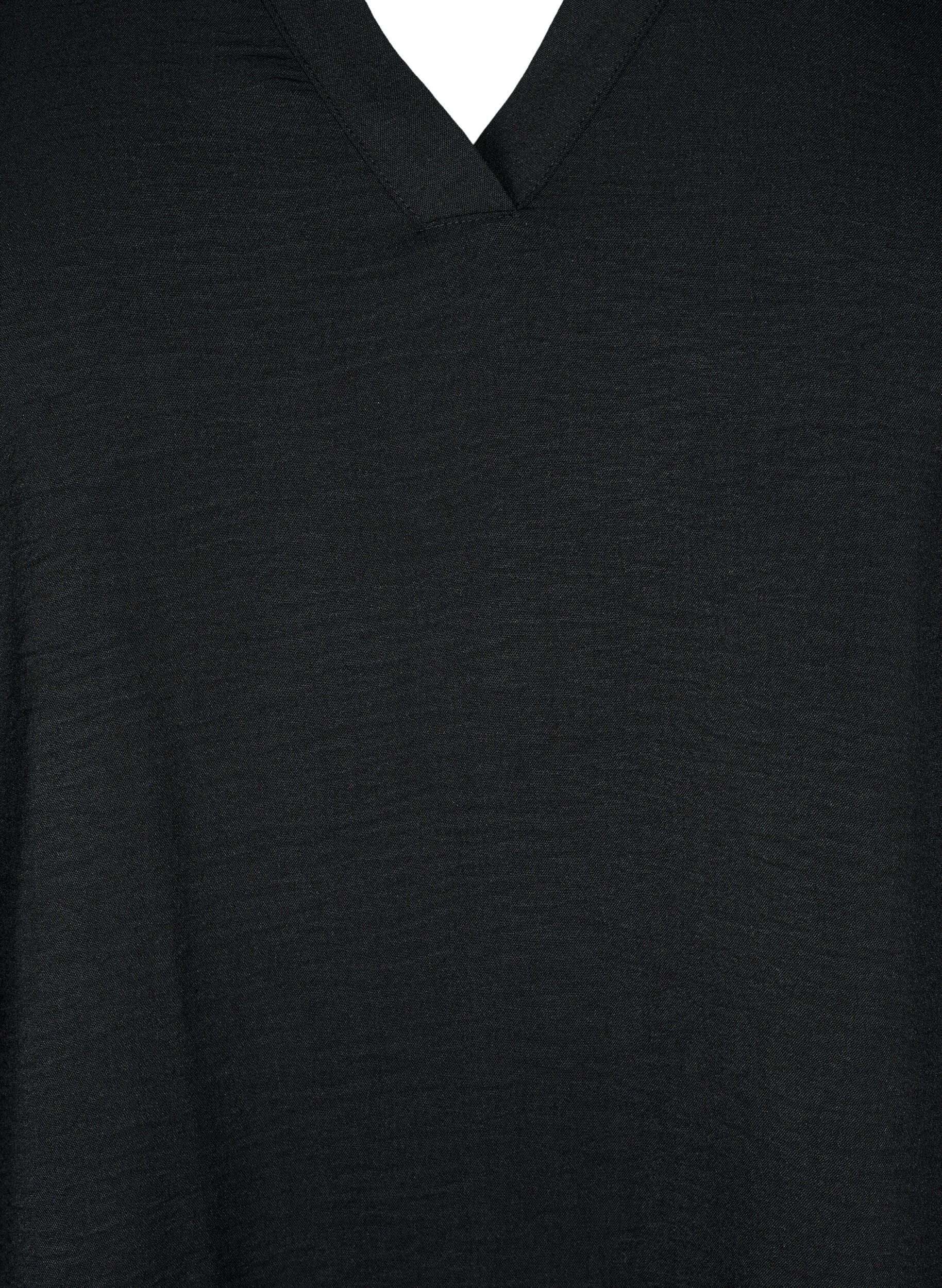 ZizziBluse med 3/4 ermer, Svart, Packshot image number 2