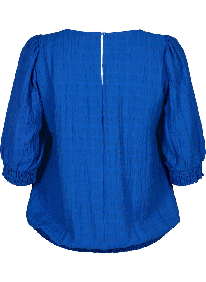 Smockbluse med lyocell (TENCEL), Strong Blue, Packshot image number 1
