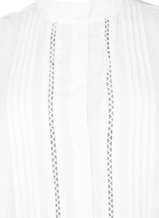 Skjortebluse i viskose med volangkrage, Bright White, Packshot image number 2