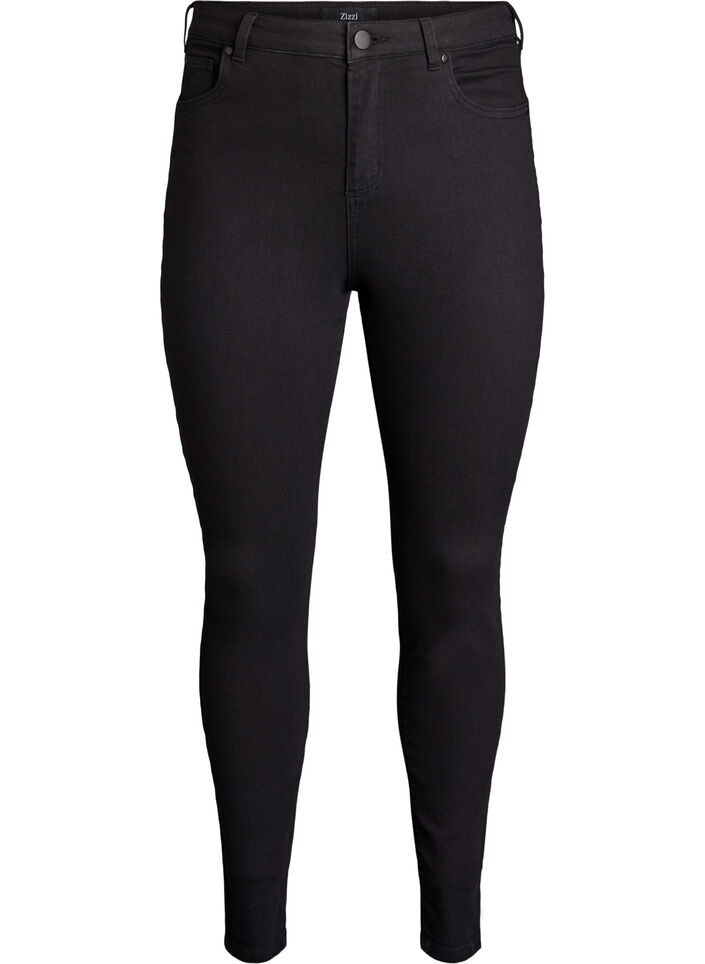 Amy jeans med h&oslash;y midje og super tynn passform, Svart, Packshot image number 0