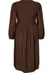 Midikjole i viskose med smocking, Brun, Packshot image number 1