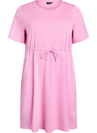 FLASH - Kort T-skjortekjole med bindebelte, Begonia Pink