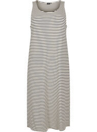 Stripete midi tankkjole, White Black Stripe