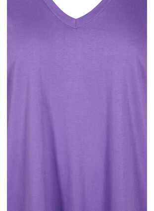 Ensfarget oversized T-skjorte med V-hals, Deep Lavender, Packshot image number 2