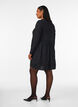 Kort jerseykjole med et b&oslash;lgete teksturm&oslash;nster, Svart, Model image number 2