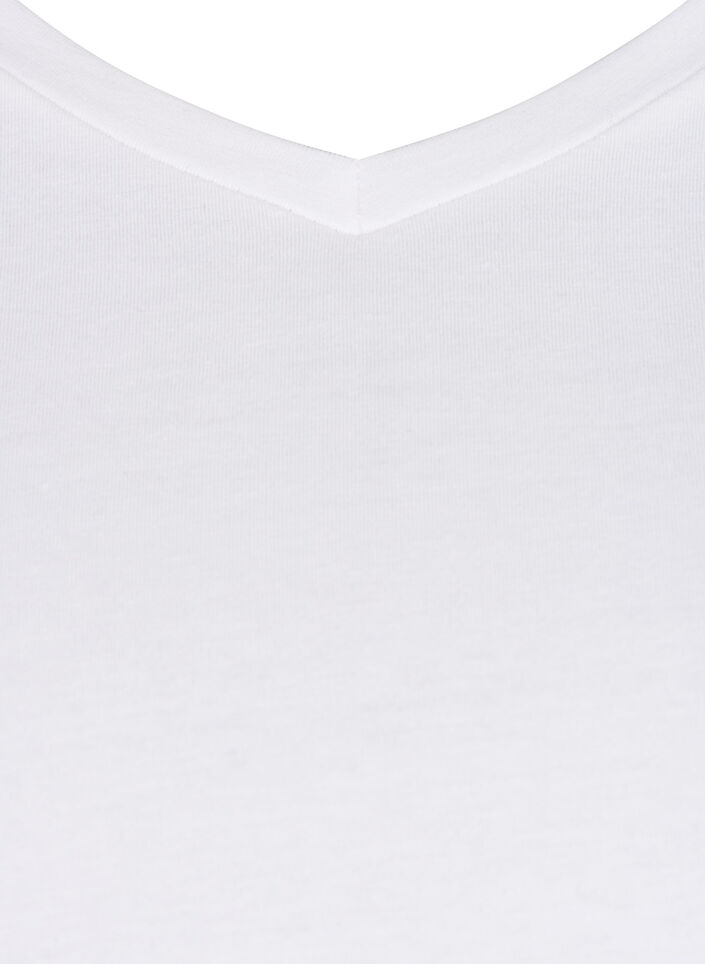Ensfarget basis T-skjorte i bomull, Hvit, Packshot image number 2