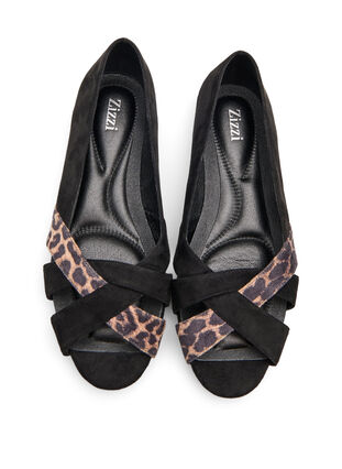 Zizzi Wide fit - Spisse ballerinaflats, Svart, Packshot image number 2
