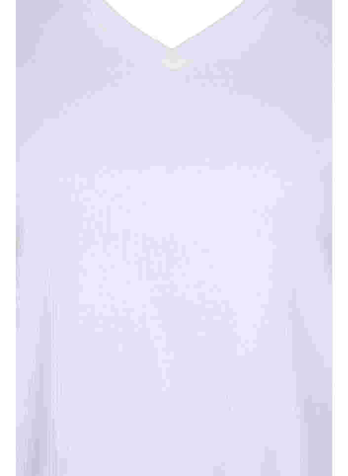 T-skjorte med en ribbet struktur i bomull, Bright White, Packshot image number 2