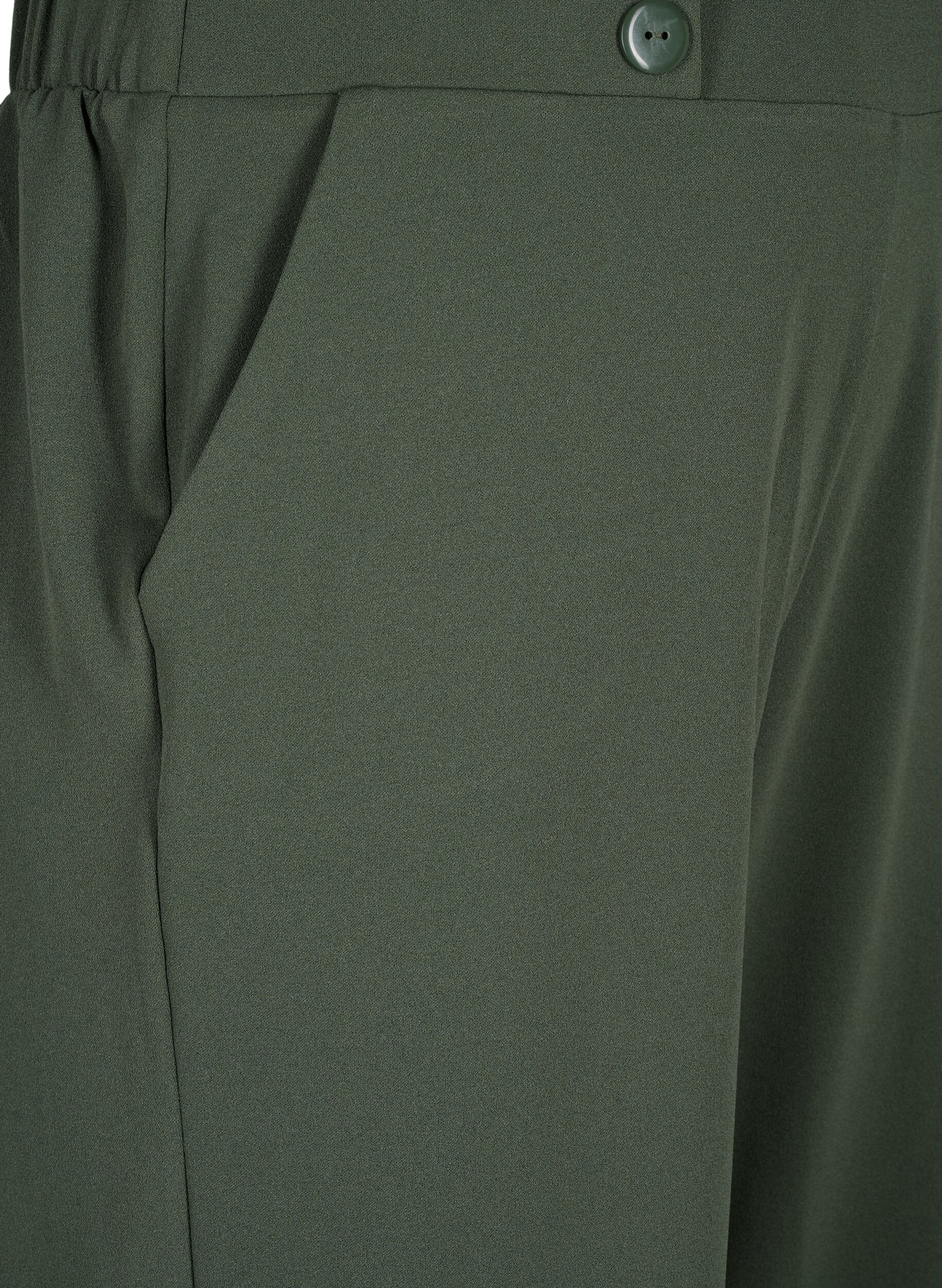 Zizzi7/8-bukser med l&oslash;s passform, Gr&oslash;nn, Packshot image number 2