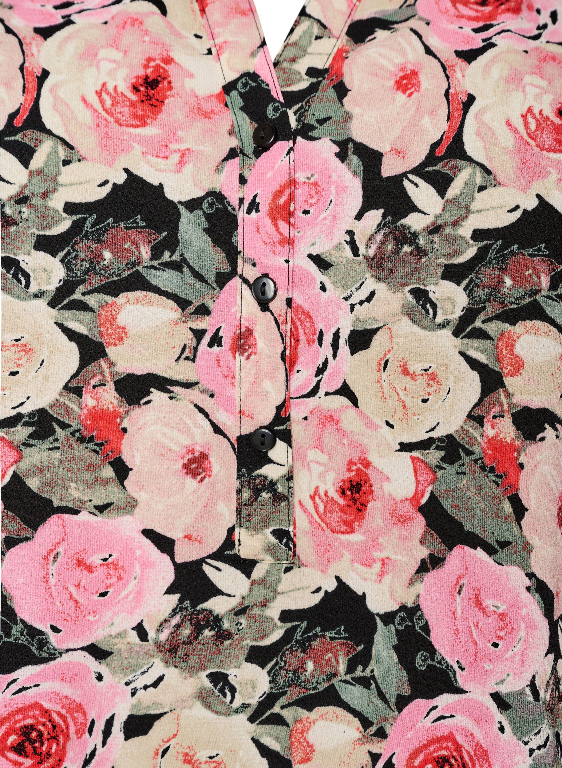 Zizzi Bluse med korte ermer og V-hals, Rosa, Packshot image number 2