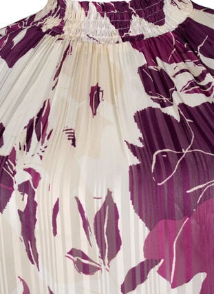 Kortermet smokk bluse med trykk, D.Purple Graphic AOP, Packshot image number 2