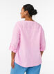 Bluse i bomull med V-hals, Rosa, Model image number 2