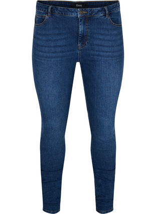 Super slim Amy jeans med høyt liv, Blue denim, Packshot image number 0