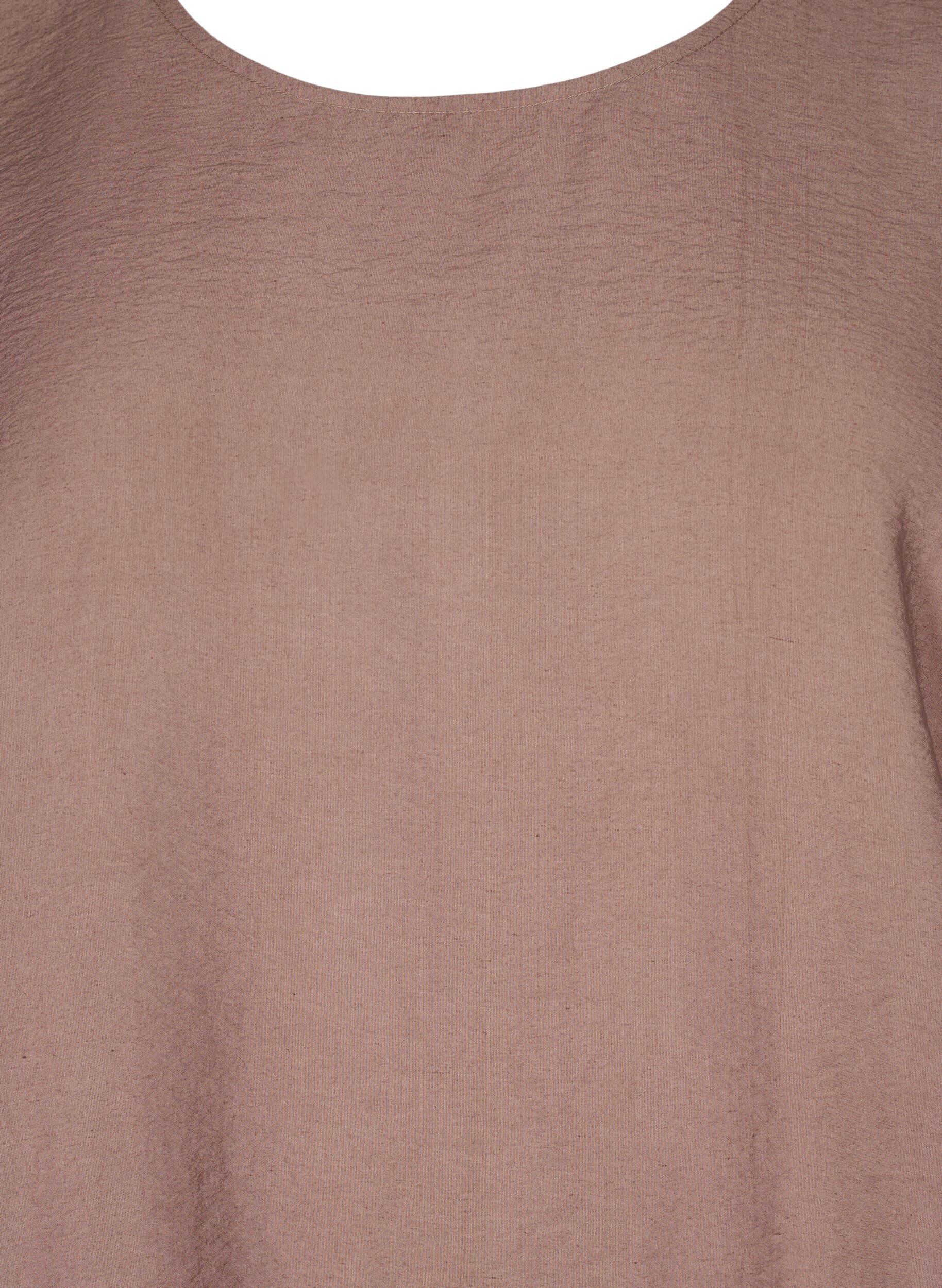 Zizzi Kortermet bluse med elastisk fold, Brun, Packshot image number 2