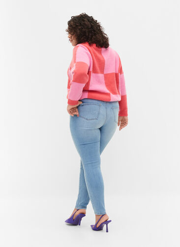 Amy jeans med høyt liv og super slim fit, Light blue, Model image number 1
