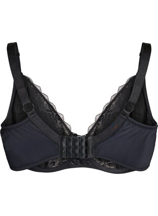 Zizzi Heldekkende BH med blonder, Black, Packshot image number 1