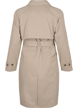 Zizzi Klassisk lang trenchcoat med belte, Chinchilla, Packshot image number 1