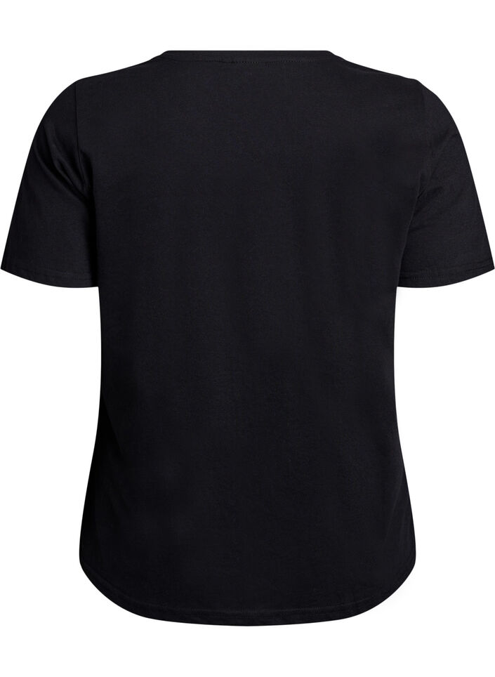T-skjorte med trykk, Svart, Packshot image number 1