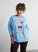 Strikkebluse med julemotiv, Bl&aring;, Model image number 0