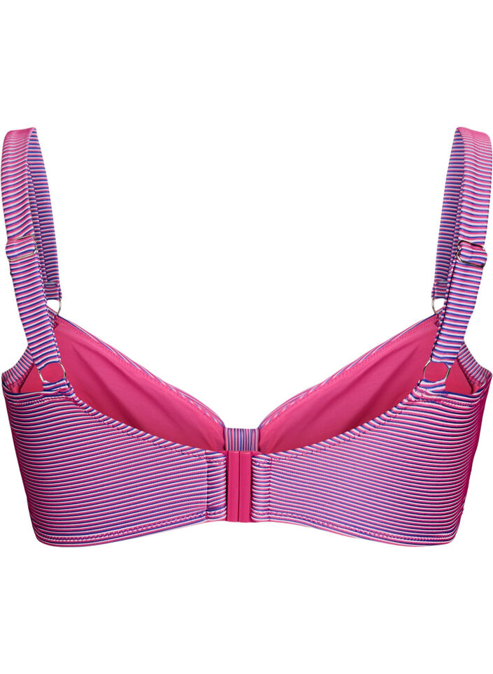 Stripete bikini-topp med spile, Rosa, Packshot image number 1