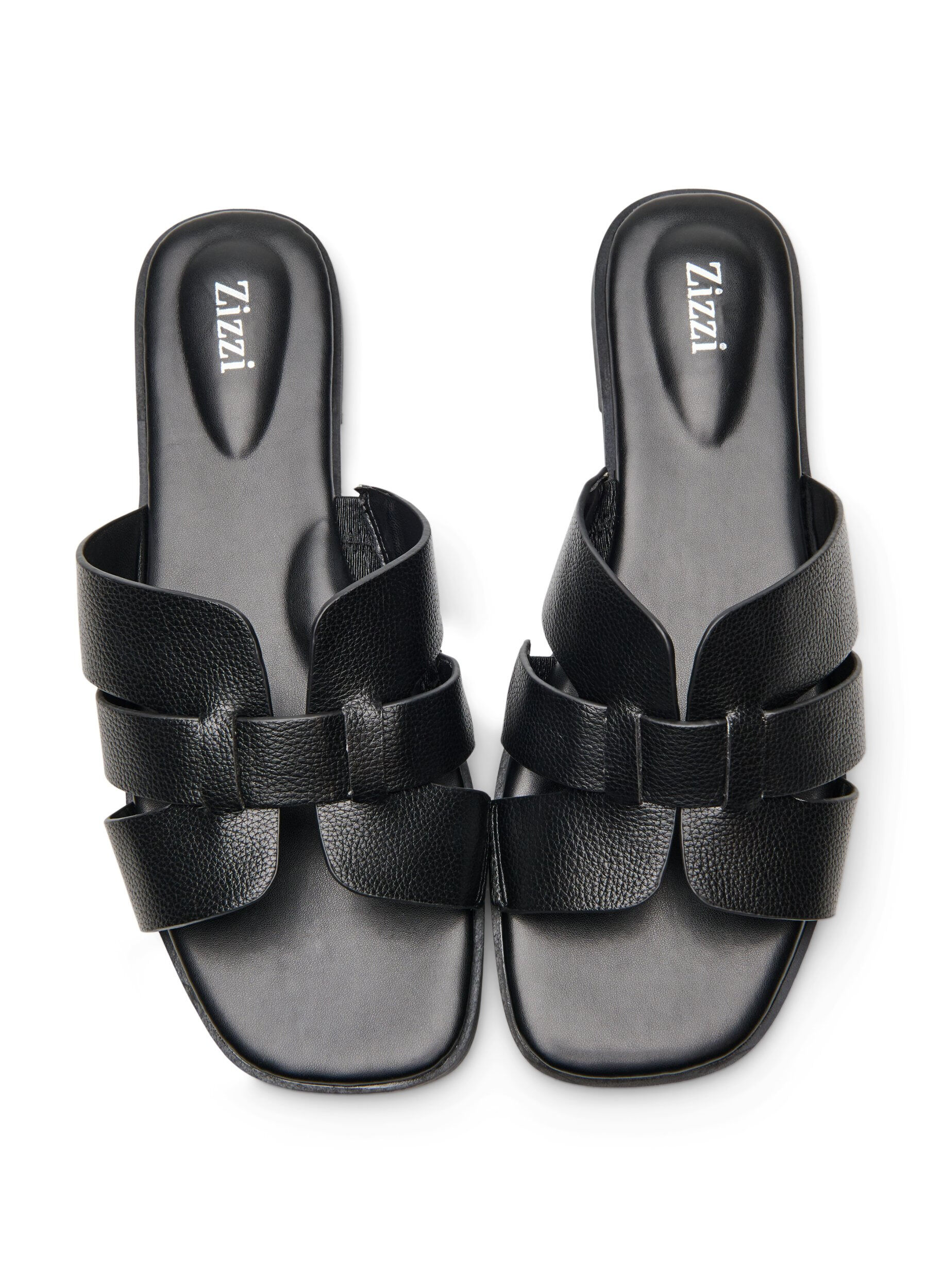 Zizzi Sandal med brede stropper og en firkantet t&aring;, Svart, Packshot image number 2