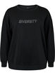 Sweatshirt med teksttrykk, Black, Packshot image number 0