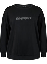 Sweatshirt med teksttrykk, Black
