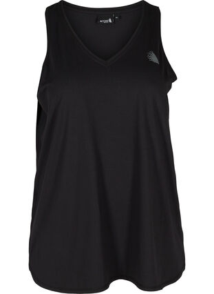 Zizzi Trenings-topp med v-hals, Svart, Packshot image number 0