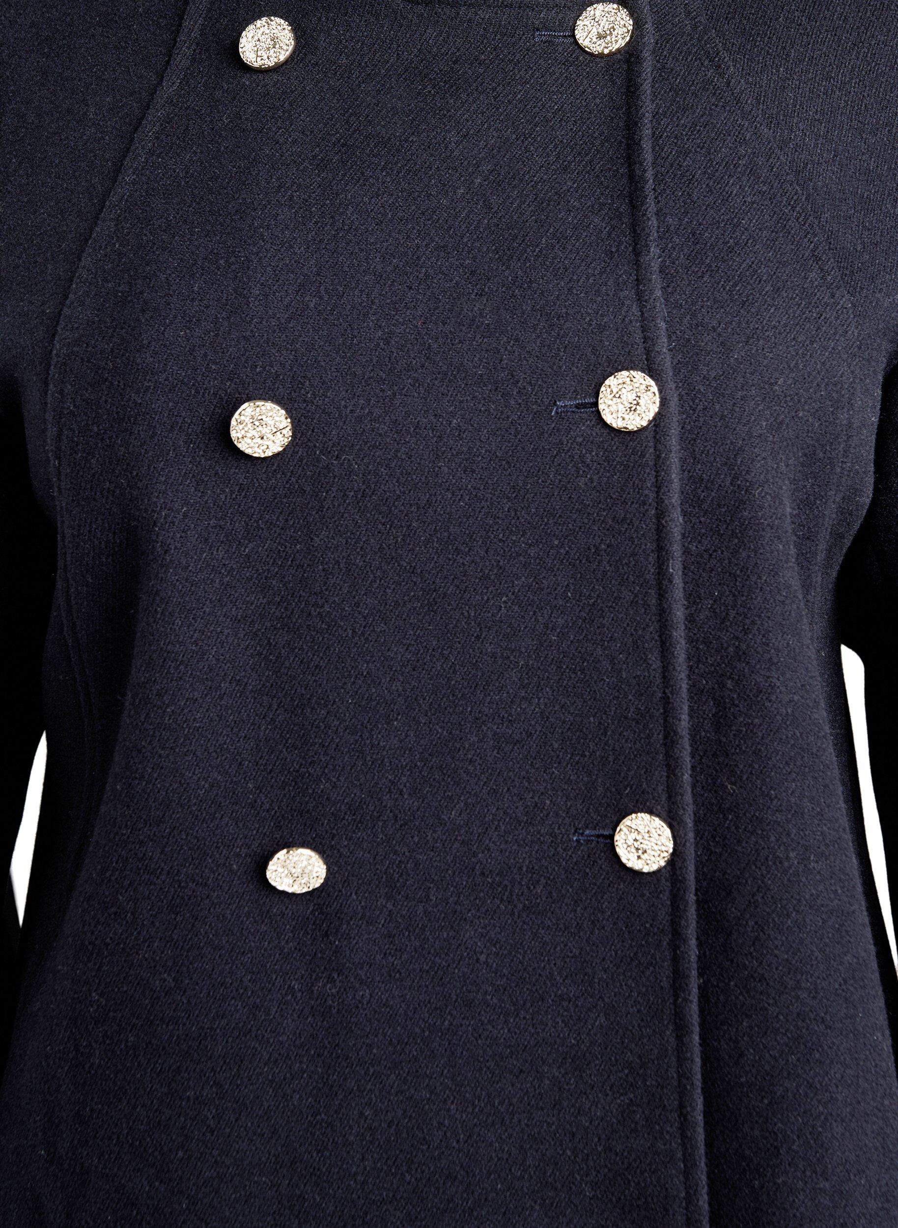 ZizziA-line k&aring;pe med gullknapper, Bl&aring;, Packshot image number 2