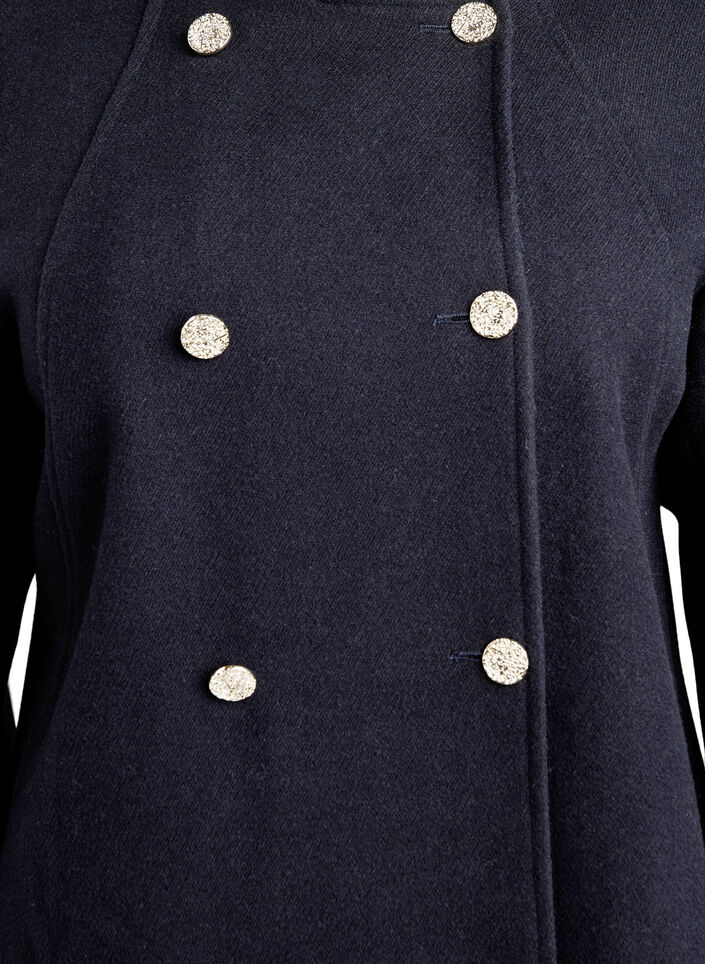 A-line k&aring;pe med gullknapper, Bl&aring;, Packshot image number 2