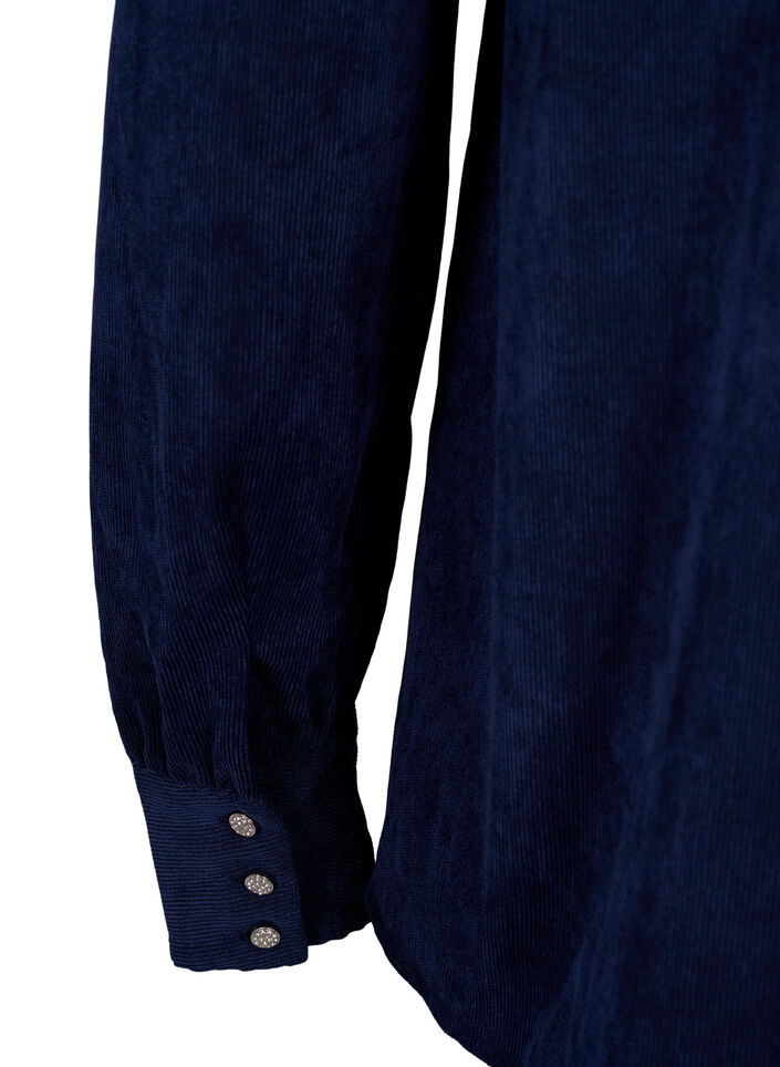 Fløyelsskjorte med rhinestone-knapper, Medieval Blue, Packshot image number 3