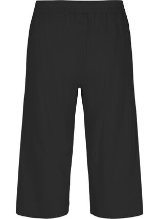 7/8-bukse i bomullsblanding med lin, Black, Packshot image number 1
