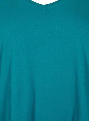 Ensfarget basis T-skjorte i bomull, Deep Lake, Packshot image number 2